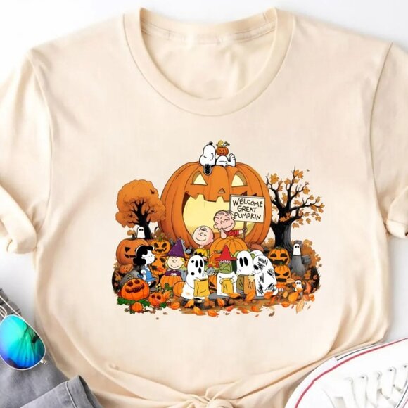 Welcome Great Pumpkin Chris Brown T-Shirt, Halloween Cartoon Character Dog shirt - Picture 1 of 1